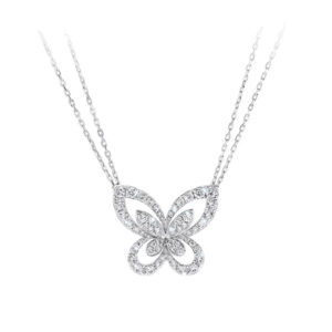 Butterfly Silhouette Large Diamond Pendant